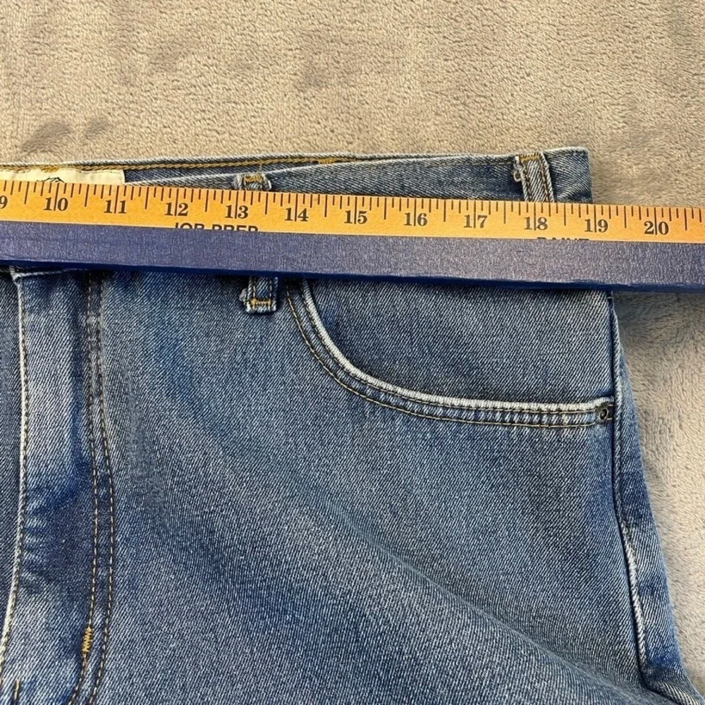 Old Mill Mens Fleece Lined Denim Jeans Blue Straight Leg 38x30 Winter Workwear